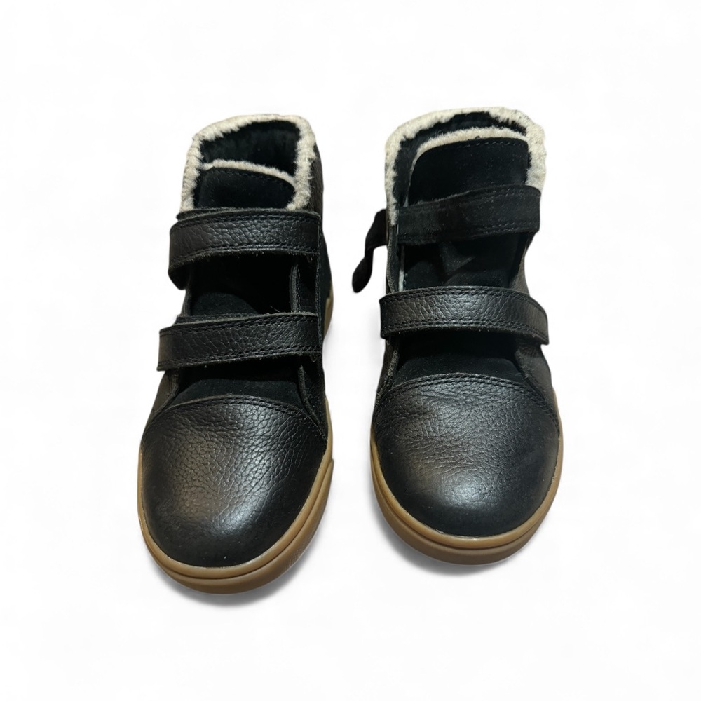 UGG Renon II Kids Black Shearling Sneakers | Velcro | Size